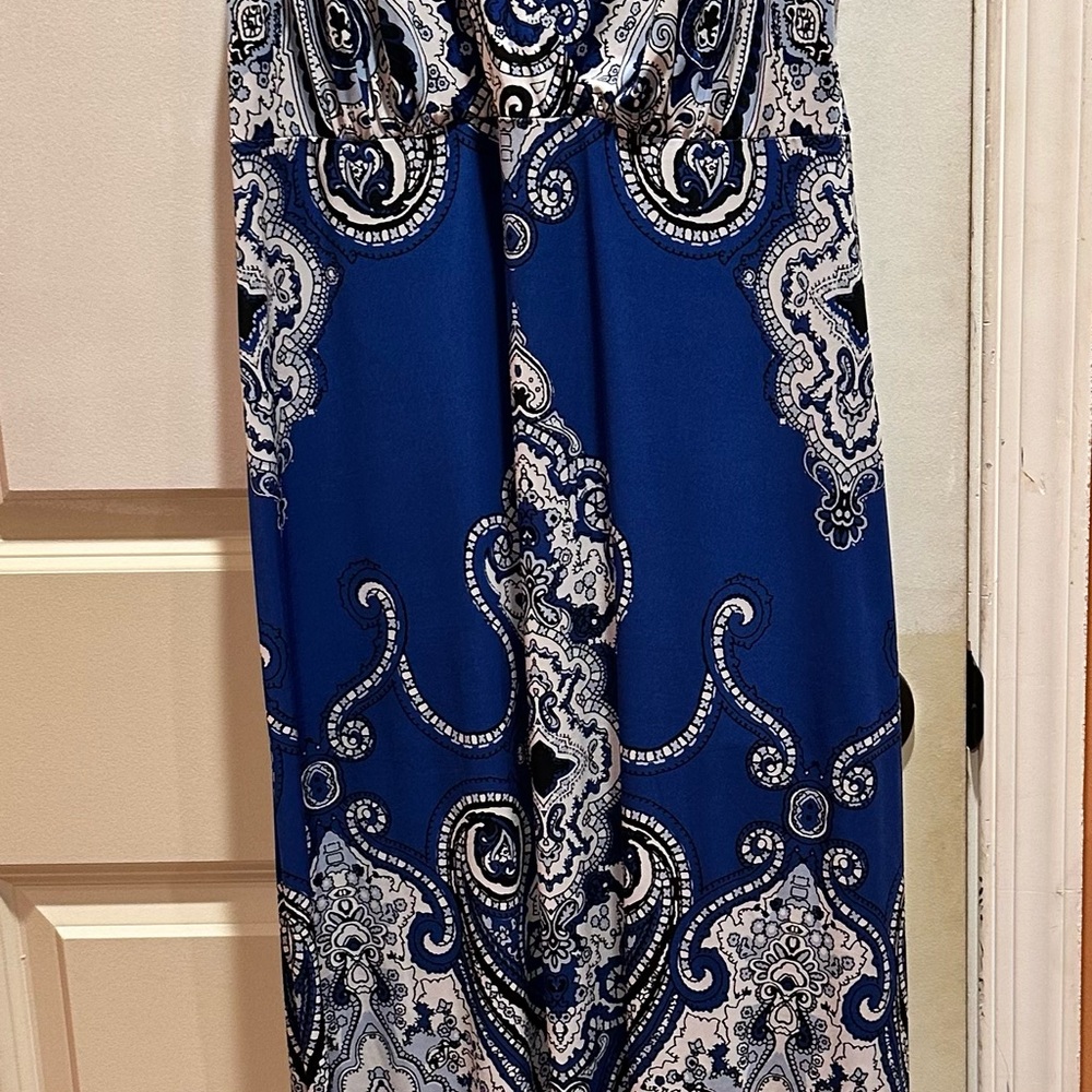 INC International Concepts Blue Paisley Midi Dress